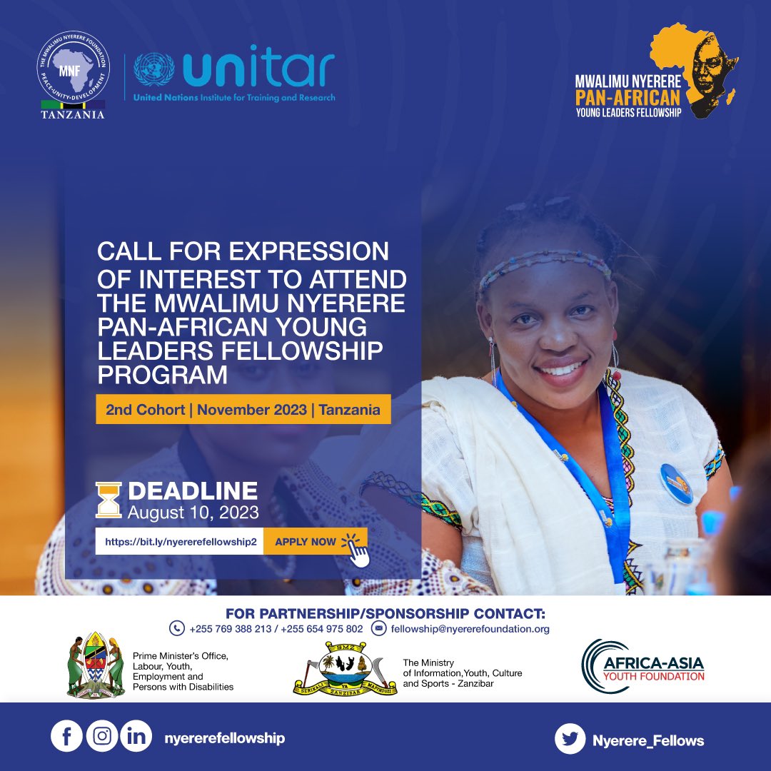 Mwalimu Nyerere PanAfrican Young Leaders Fellowship Program 2024