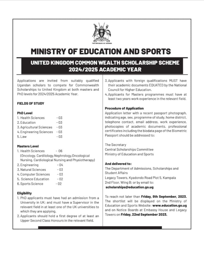 126+ International Scholarships for Ugandan Students 2024