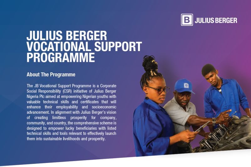Now Open: Julius Berger Vocational Support Program For Nigerian Youths