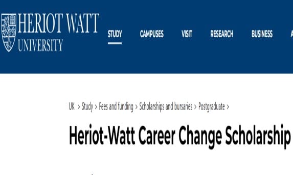 Heriot-Watt Career Change Scholarship in the UK 2025