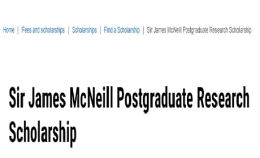 Sir James McNeill Postgraduate Research Scholarship