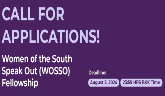 Women of the South Speak Out Fellowship (WOSSO) Fellowship for the Asia-Pacific 2025