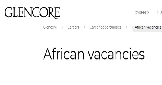 Job Vacancies at Glencore plc in South Africa in 2024