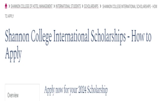 How to Apply for the 2025 Shannon College International Scholarships in Ireland