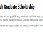 Study In Australia: Monash University Graduate Scholarship 2025