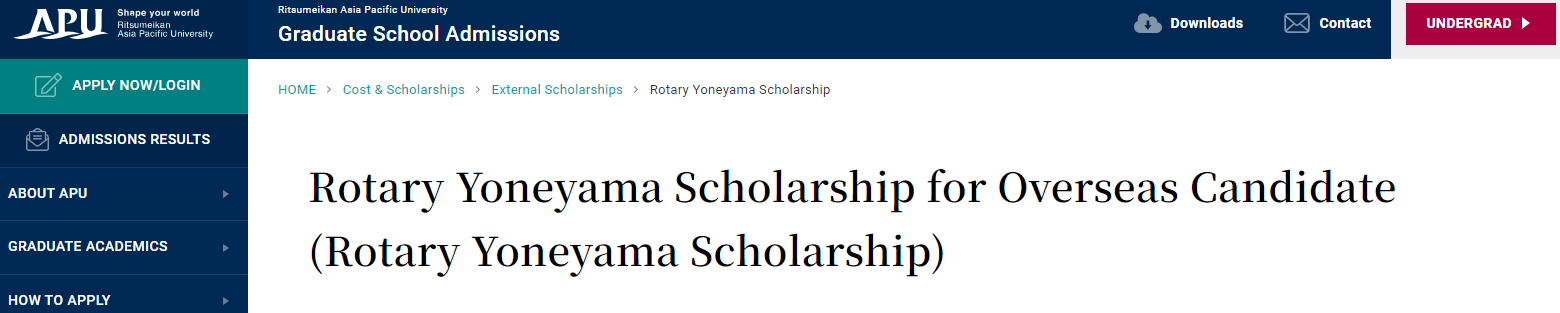 Fully Funded Rotary Yoneyama Scholarships 2025 for International Students To Study In Japan Candidate