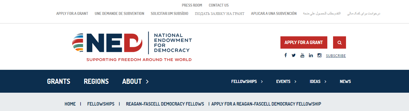 Fully Funded NED Reagan-Fascell Democracy Fellowship Program 2025