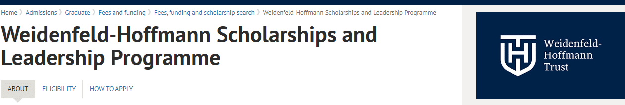 Fully Funded University of Oxford Weidenfeld Hoffmann Scholarships 2025 in the UK