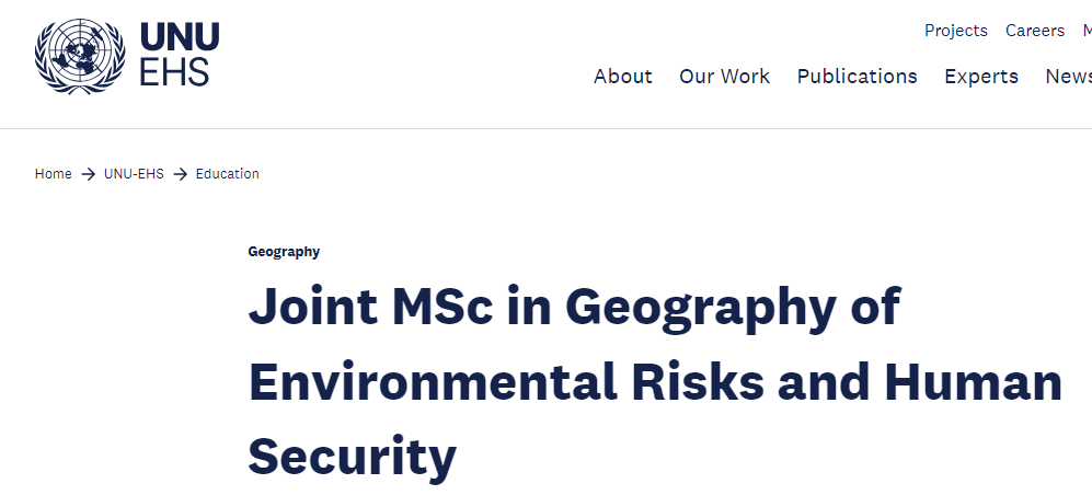 Apply for the Joint Masters Programme in Geography of Environmental Risks and Human Security 2025 (Fully Funded)