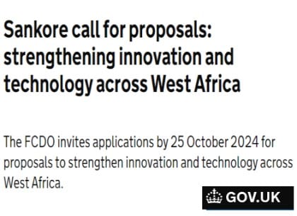 Sankore Call for Proposals: Strengthening Innovation and Technology Across West Africa 2024