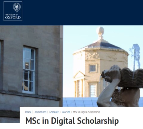 Applications Are Open for the Oxford Digital Scholarship 2025 Admissions Open