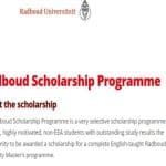 Study in the Netherlands: Radboud Scholarships for International Students – Apply Now