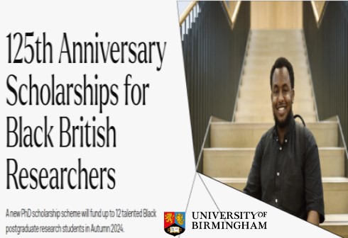 125th Anniversary Scholarships for Black British Researchers at the University of Birmingham 2025