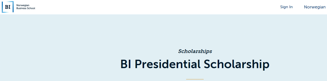 BI Norwegian Business School Presidential Scholarship 2025 – Fully Funded in Norway