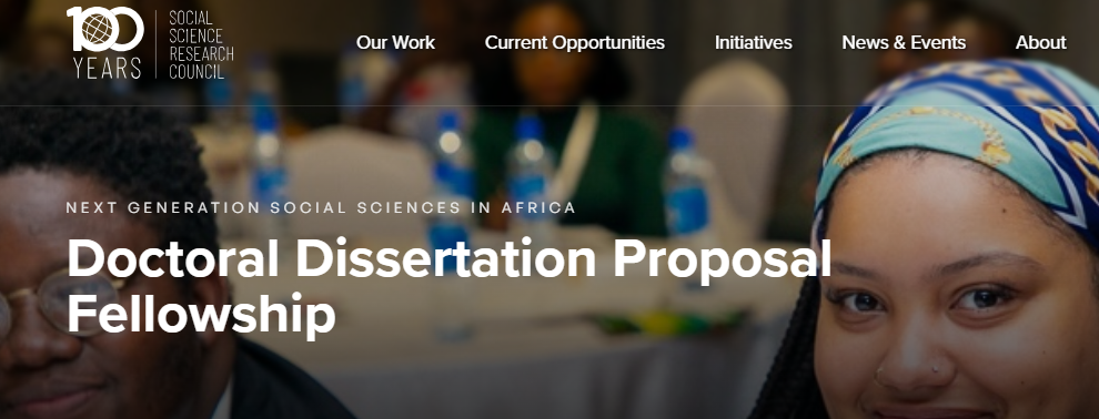 Social Science Research Council (SSRC) 2025 Doctoral Dissertation Proposal Fellowship ($3,000 Grant)