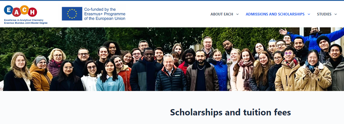 Erasmus Mundus Excellence in Analytical Chemistry (Each) Scholarship 2025