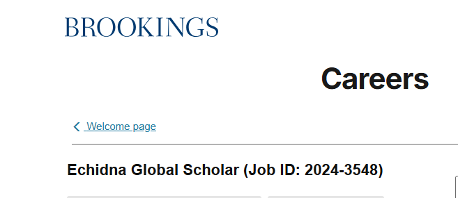 Fully Funded Echidna Global Scholars Fellowship Program 2025 at Brookings Institution in The USA ($22,500 Stipend)