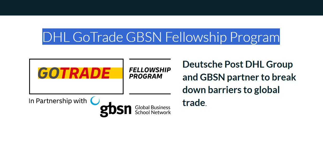 DHL GoTrade GBSN Fellowship Program 2025 for postgraduate business students & SMEs