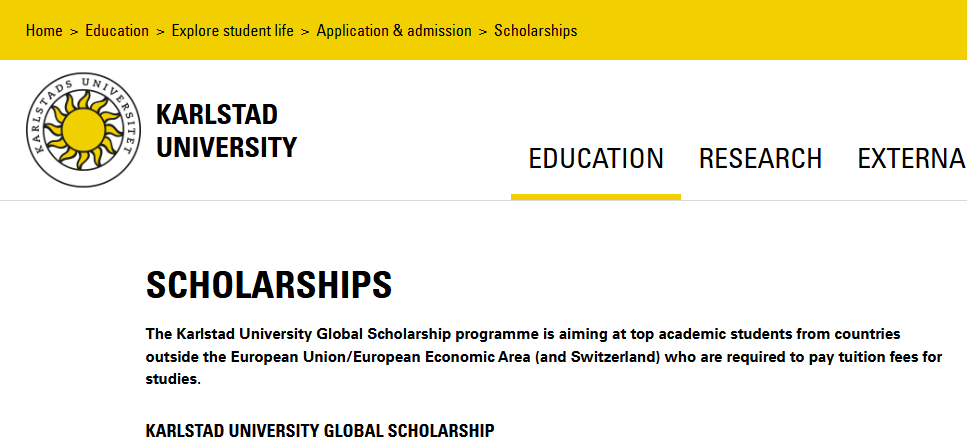 OPENING SOON: Karlstad University Global Scholarship 2025 in Sweden For International Students