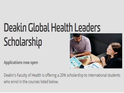 Deakin Global Health Leaders Scholarship for International Students in Australia 2025