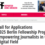 Call for Applications 2025 Berlin Fellowship Program: Empowering Journalists in the Digital Field