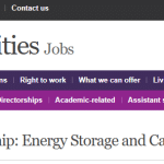 University of Cambridge PhD Studentship In  Energy Storage and Carbon Dioxide Capture 2025 (Funded)