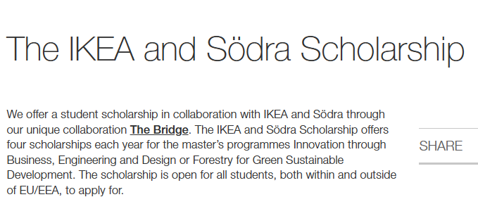 International Students Can Apply For The IKEA and Södra Scholarship 2025 at Linnaeus University (Funded)