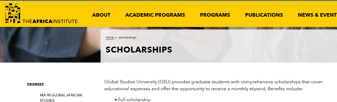 Applications are open for The Africa Institute Global Studies University Scholarship in the United Arab Emirates (UAE) 2025–Fully Funded