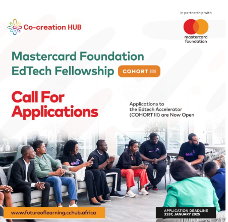 CcHub & Mastercard Foundation Edtech Fellowship Program 2025 For Educational Centered Startups in Africa ($100k Funding)