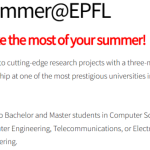 EPFL Summer Internship in Switzerland for International Students 2025: How to Apply