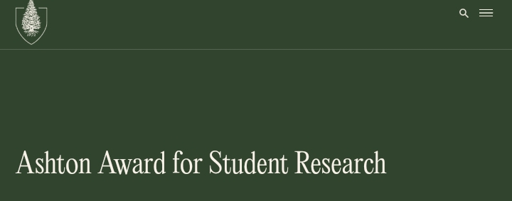 Harvard University $4,000 Ashton Award for Student Research (Open To Students Globally)