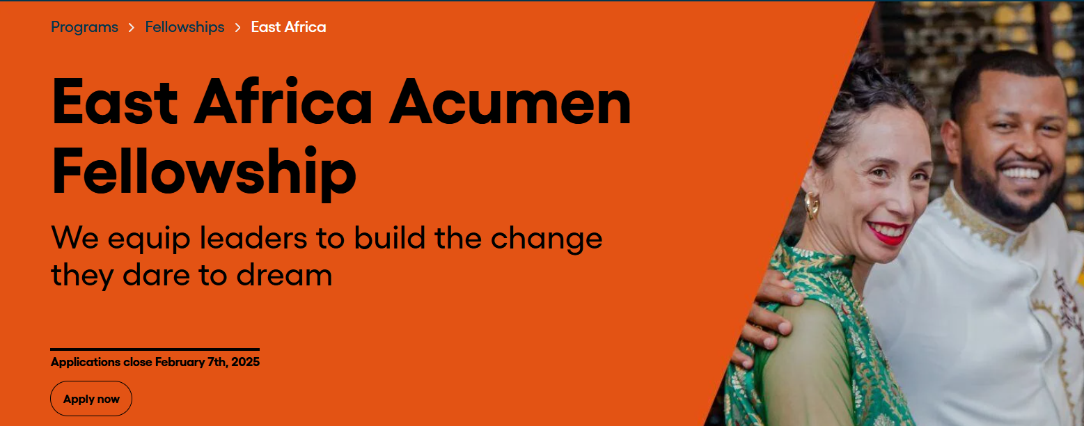 How To Apply For The Fully Funded Acumen East Africa Fellows Program 2025 for Young Changemakers