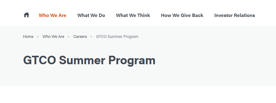 Apply For the GTCO Summer Internship Program 2025 For Young African Students