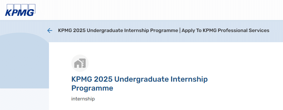 KPMG Undergraduate Internship Program 2025 for Nigerians