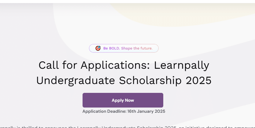 CALL FOR APPLICATIONS: Learnpally Undergraduate Scholarship 2025 For Nigerian Students 