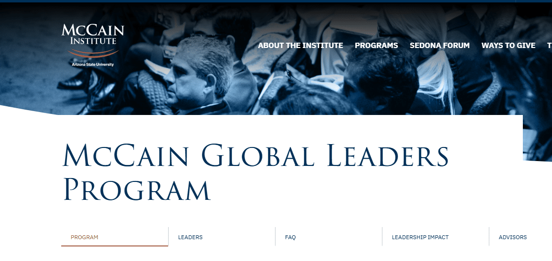 McCain Institute Global Leaders Program 2025 for Leaders Worldwide (Fully Funded to the US)