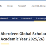 University of Aberdeen Announces 2025 Global Scholarship in the UK For International Students 