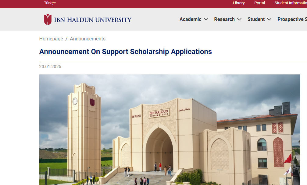 IBN Haldun University Is Offering 2025 Scholarship Opportunity To International Students For Studies in Turkey