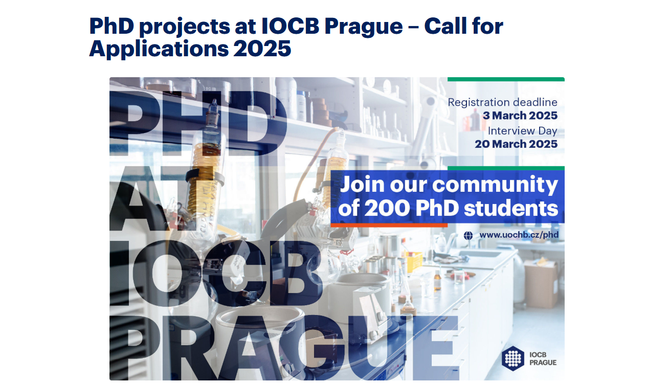 Czech Government Announces PhD Scholarship at Institute of Organic Chemistry and Biochemistry (IOCB Prague) 2025 (Competitive Salary)