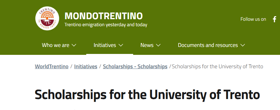 University of Trento Announces Multiple Master Degree Scholarships 2025 To Study in Italy