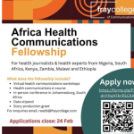 Africa Health Communications Fellowship 2025 For Journalists (Stipend Available)