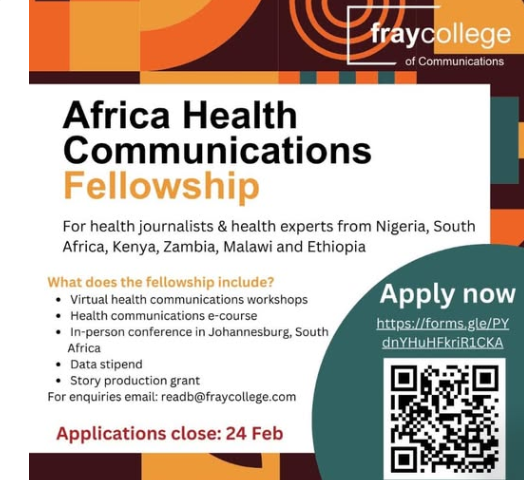 Africa Health Communications Fellowship 2025 For Journalists (Stipend Available)