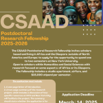 New York University CSAAD 2025/2026 Post Doctoral Research Fellowship for African Scholars ($35,000 stipend per semester)