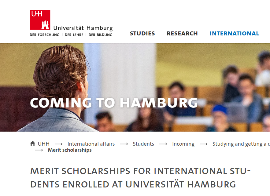 University of Hamburg Merit Scholarships 2025 For International Students