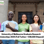 University of Melbourne Graduate Research Scholarships 2025 (Full Tuition + $38,500 Stipend)