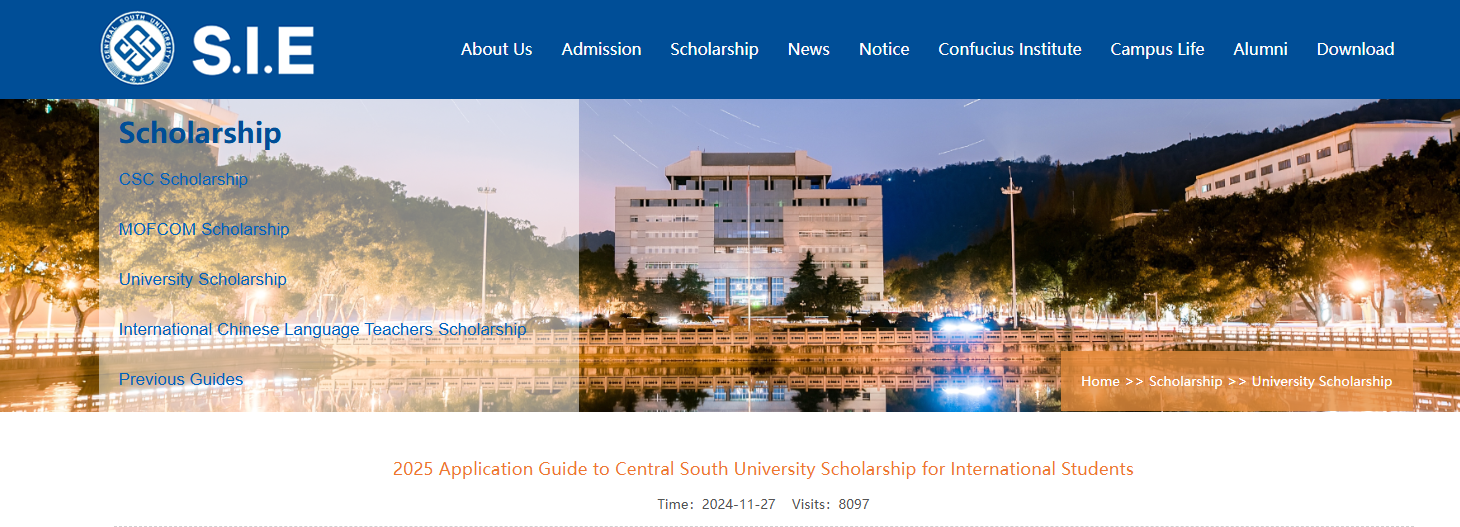 Study in China: Fully Funded 2025 Scholarships at Central South University For International Students